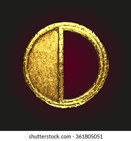 o vector golden letter
