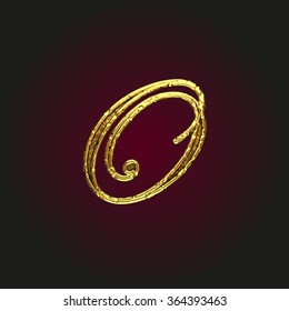 o vector golden letter