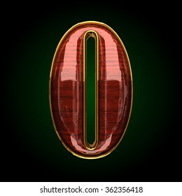 o vector golden letter with red wood