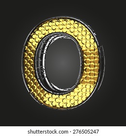 o vector golden and silver letter