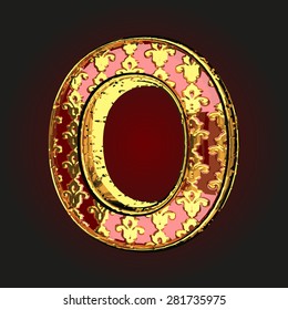 o vector red letter with gold