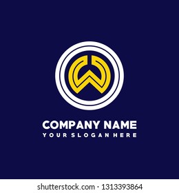 O W initial letter, modern logo design template vector