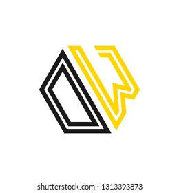 O W initial letter, modern logo design template vector
