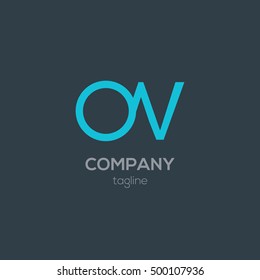 O & W Letter Logo Design Vector Element