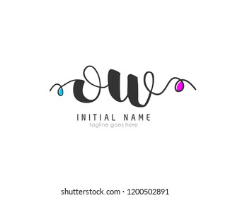 O W OW Initial handwriting logo vector template