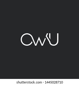 O W U letters Joint logo icon vector for business card and corporate identity.