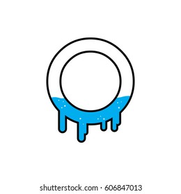 o water liquid theme logotype logo template vector art