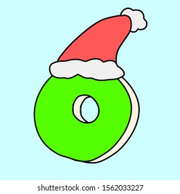 O wearing a christmas hat