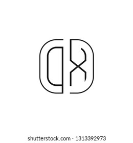 O X initial letter, modern logo design template vector