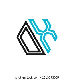 O X initial letter, modern logo design template vector