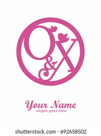 O X initial wedding decorative logo template
