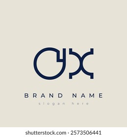 O and X logo design. OX abstract Letters Logo Monogram. This logo design is the process of creating a visual symbol that represents a brand, company, or individual.