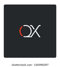 O & X stroke logo design vector