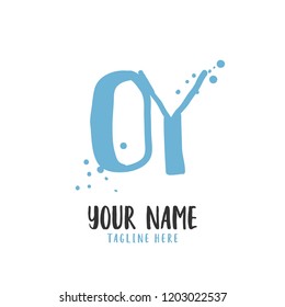 O Y Handwritten logo template