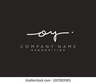 O Y Initial handwriting logo