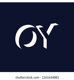 O Y initial letter with negative space logo icon vector template