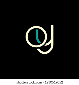 O & Y joint logo round line letter design template