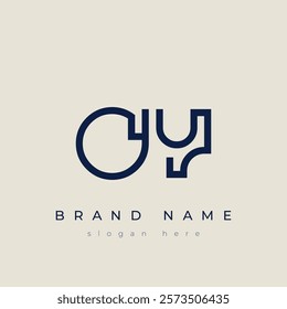 O and Y logo design. OY abstract Letters Logo Monogram. This logo design is the process of creating a visual symbol that represents a brand, company, or individual.