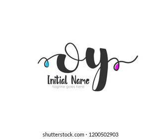 O Y OY Initial handwriting logo vector template