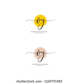 O Y OY Initial letter handwriting and  signature logo.