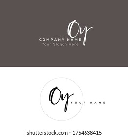 O Y OY Initial letter handwriting and signature logo.	