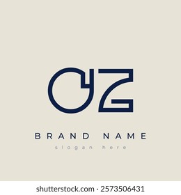 O and Z logo design. OZ abstract Letters Logo Monogram. This logo design is the process of creating a visual symbol that represents a brand, company, or individual.