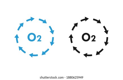 O2 with arrow symbol logo template illustration