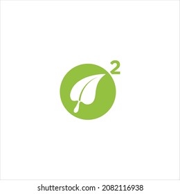 o2 logo vector template leaf