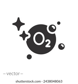 O2 model icon, oxygen molecule, clean air concept, flat symbol on white background - vector illustration