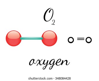 O2 Oxygen 3d Molecule Isolated On White