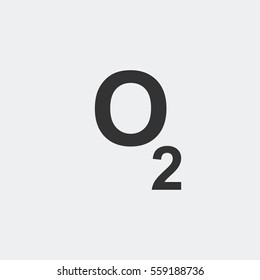 O2 oxygen icon illustration isolated vector sign symbol