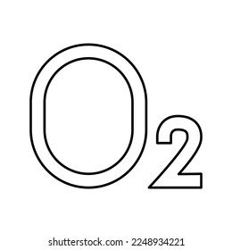 o2 oxygen line icon vector. o2 oxygen sign. isolated contour symbol black illustration