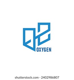 o2 vector de logotipo de línea geométrica vinculado al oxígeno 