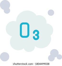 O3 Bubble Sud Cocnept vector color Icon Design, Care labels tag sign, Laundry and Dry Cleaning symbols on white background