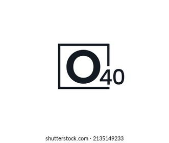 O40, 40O Logo de la letra inicial