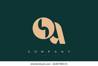OA Abstract Geometric Logo Design. Modern and elegant logo design with simplistic typography elements, showcasing branding excellence.