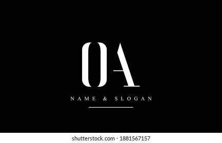 OA AO abstract vector logo monogram template