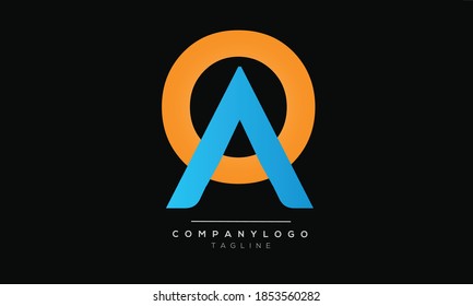 OA AO initials monogram letter text alphabet logo design