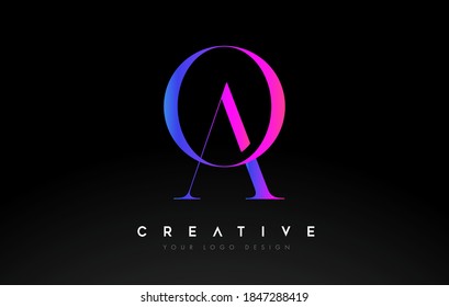 OA AO Buchstaben Design Logo Logotype Symbol Konzept mit Serif Schriftart und klassisch elegante Stil Look Vektorgrafik.