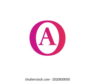 OA AO letter logo design vector template