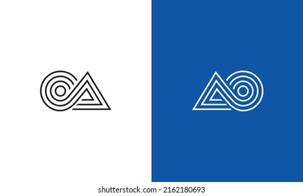 Plantilla de diseño inicial de logotipo de OA AO