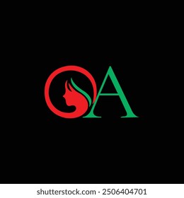 OA AO O A alphabet abstract initial letter logo design vector template