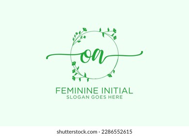 OA beauty monogram and elegant logo design handwriting logo of initial signature, wedding, fashion, floral and botanical with creative template.