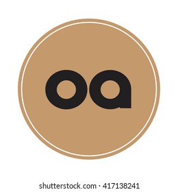 oa brown letters ,abstract background logo, design identity in circle, alphabet letter