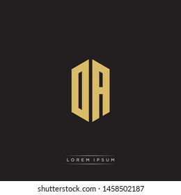 OA DA Logo Emblem Capital Letter Modern Template EPS 10 With Black Background