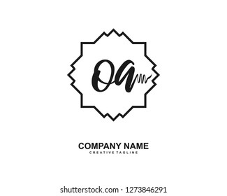 OA Initial Handwriting Logo Template Vector
