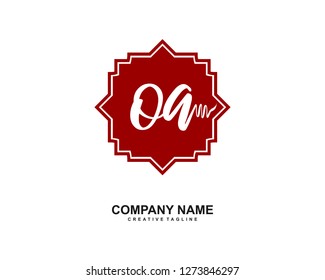 OA Initial Handwriting Logo Template Vector