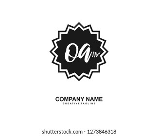 OA Initial Handwriting Logo Template Vector