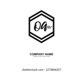 OA Initial Handwriting Logo Template Vector