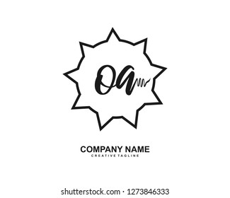 OA Initial Handwriting Logo Template Vector